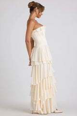 Tiered Corset Gown in Ivory